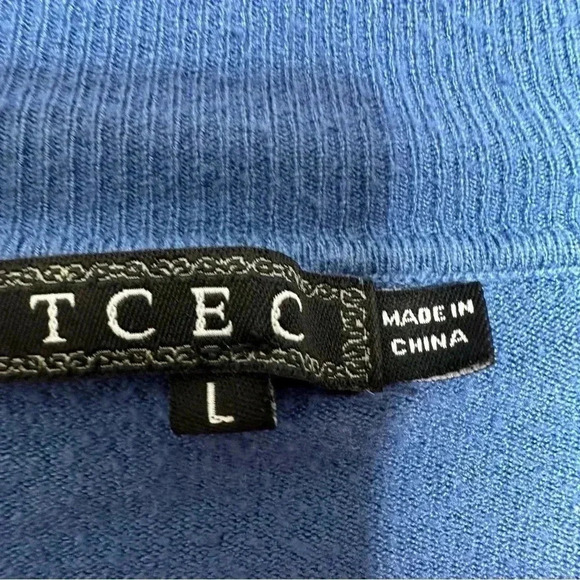 TCEC Sweater V-Neck Blue  Size Large - Picture 5 of 16